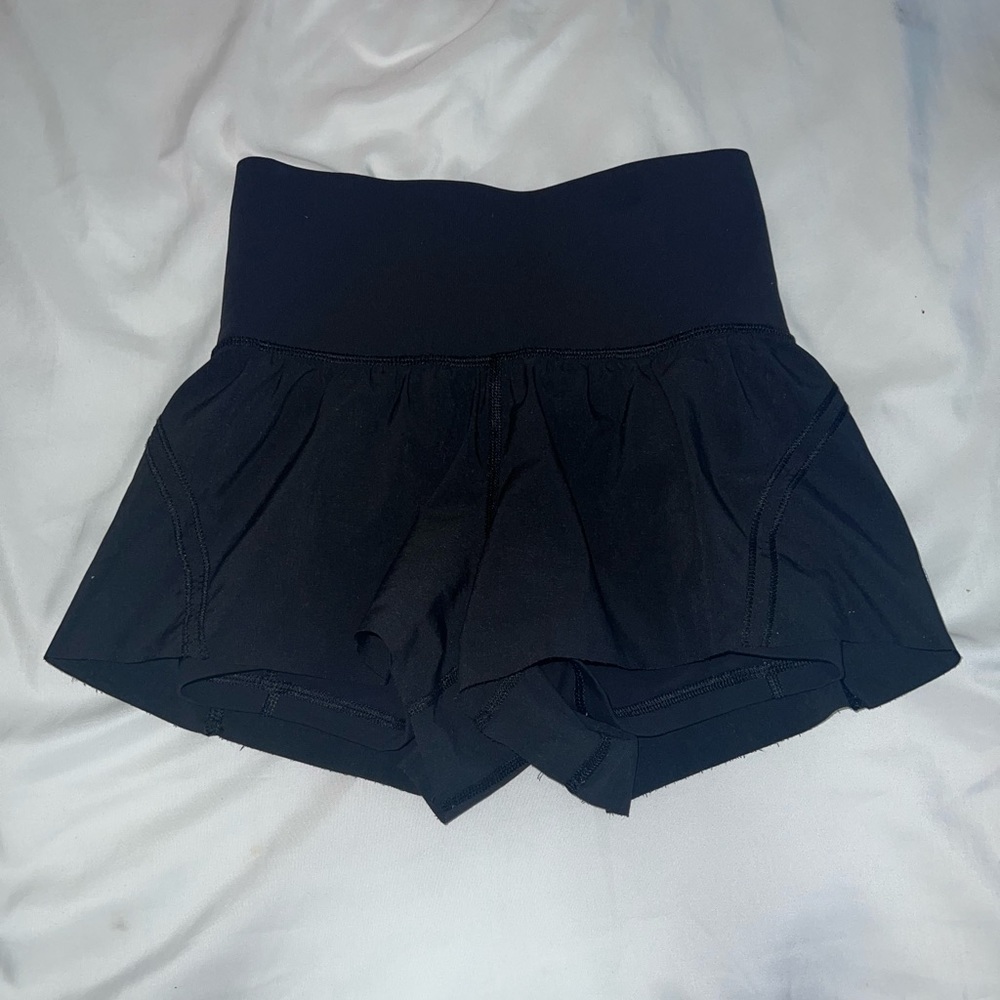Lululemon high rise 2.5” black yoga shorts. Size 2